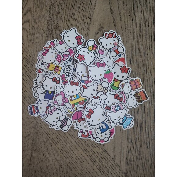 Hello Kitty Stickers 50pc Sanrio Kawaii Vinyl Water Bottle Laptop Anime Cat - Picture 1 of 5